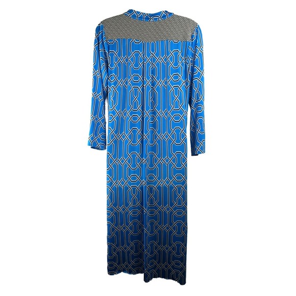 T-bags Los Angeles Bright Aqua Blue Midi Dress Stretchy Kaftan Slits Vacation L - Picture 2 of 5